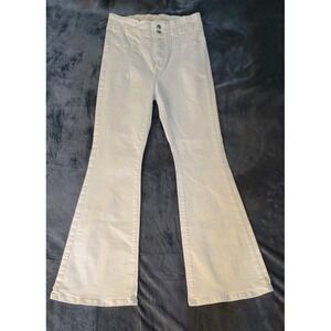 Free People We The Free Jayde White Flare Stretch Super High Rise Jeans 31